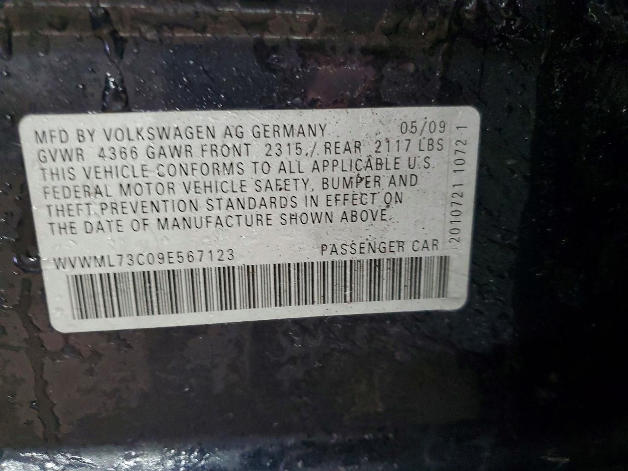 2009 Volkswagen Cc Sport