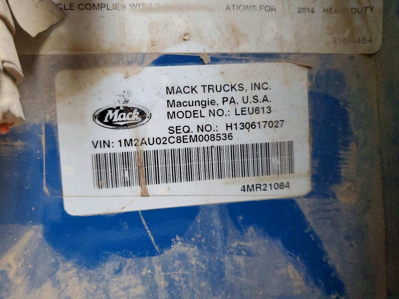 2014 Mack LEU613 Refuse Truck