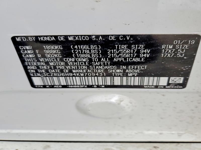 2019 Honda Hr-v Touring