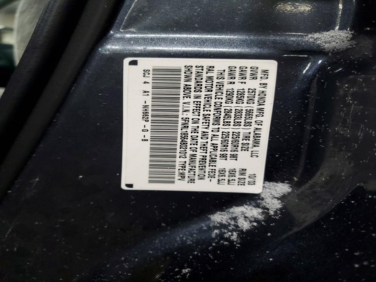 2004 Honda Odyssey lx