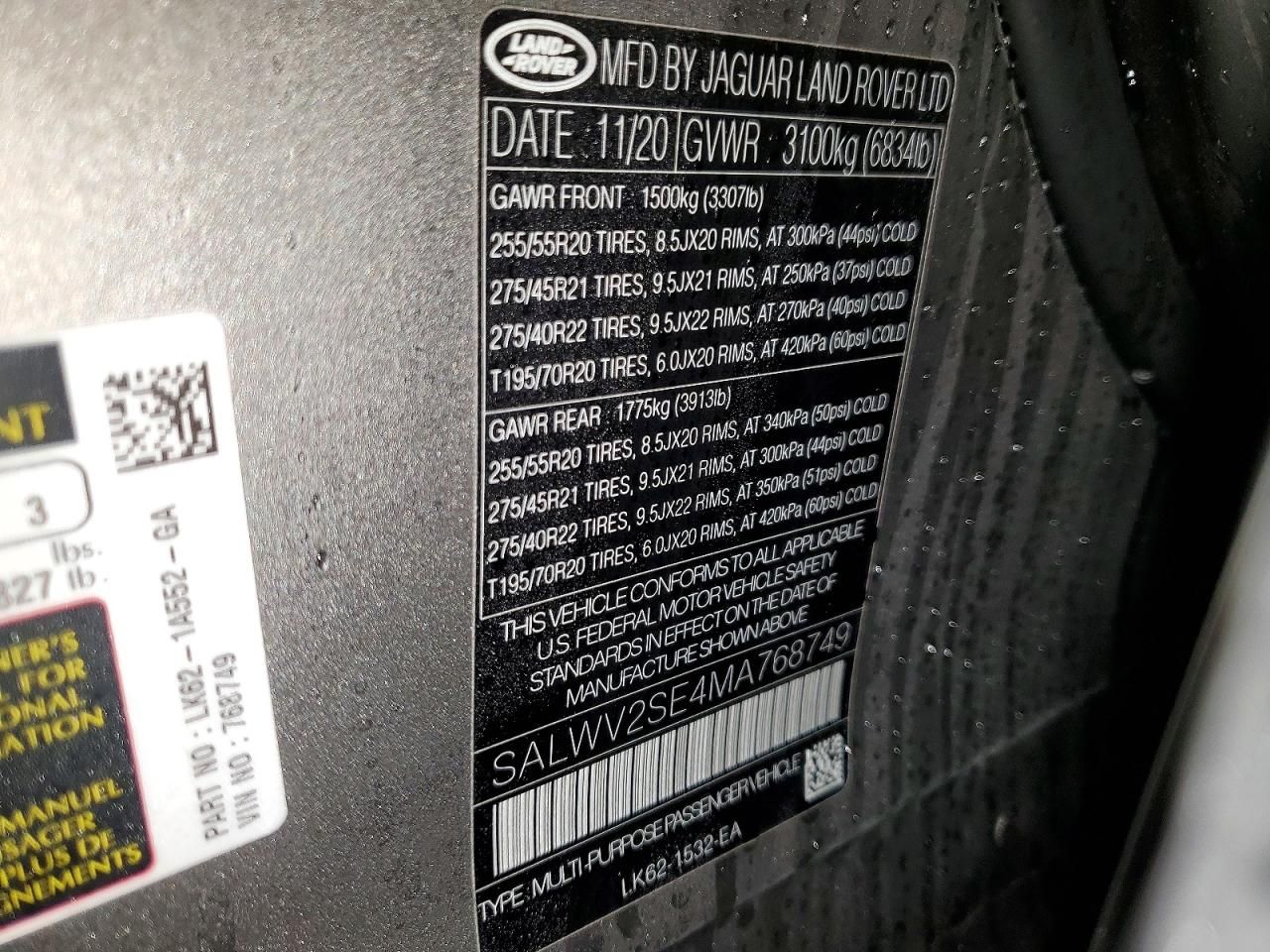 2021 Land Rover Range Rover Sport P525 Autobiography