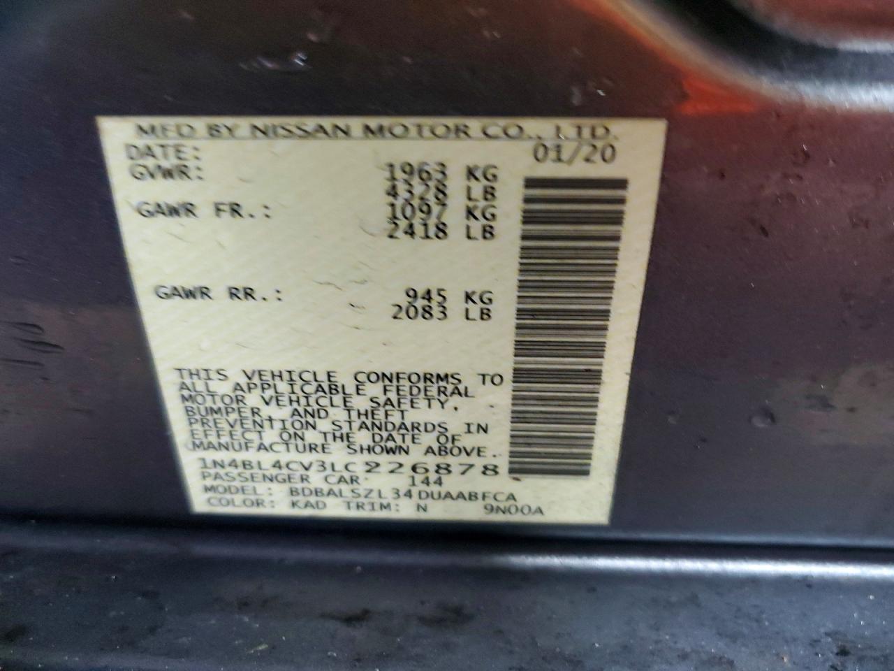 2020 Nissan Altima sr