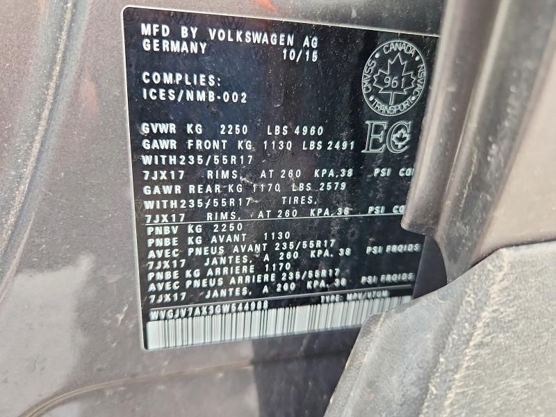 2016 Volkswagen Tiguan Comfortline