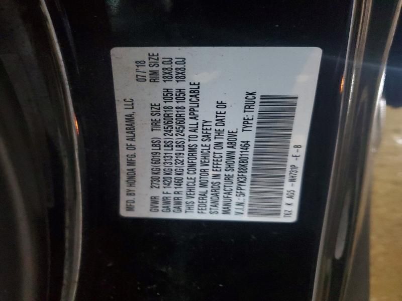 2019 Honda Ridgeline Black Edition