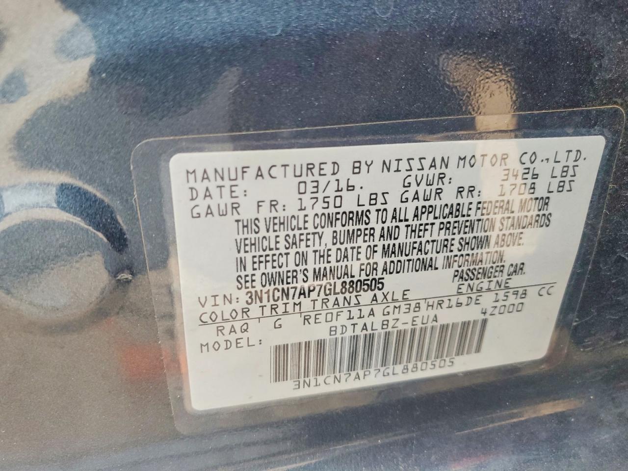 2016 Nissan Versa