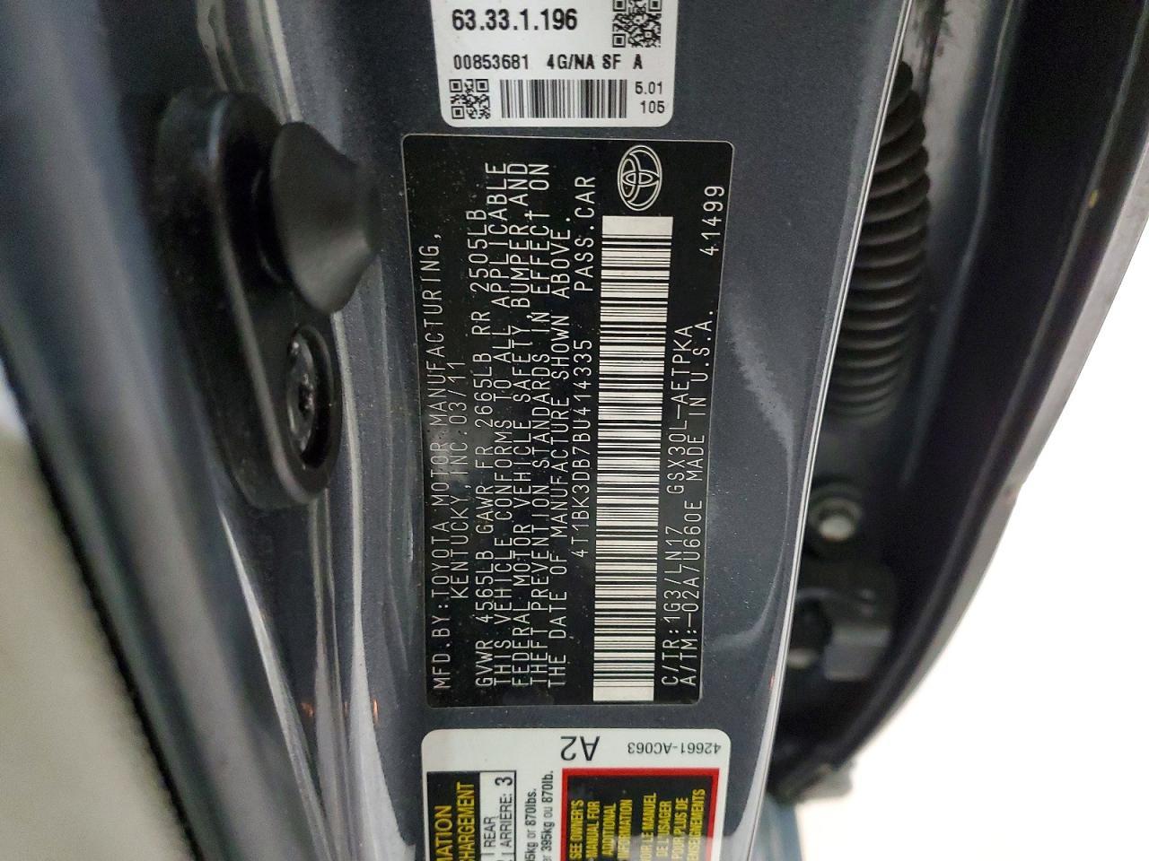 2011 Toyota Avalon Base