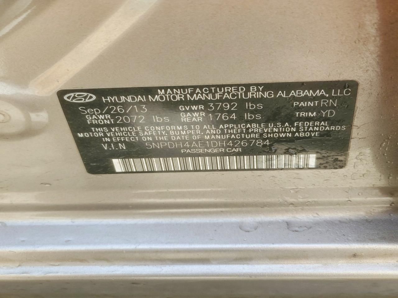 2013 Hyundai Elantra gls