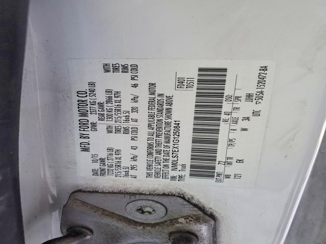 2016 Ford Transit Connect Utility / Service Van