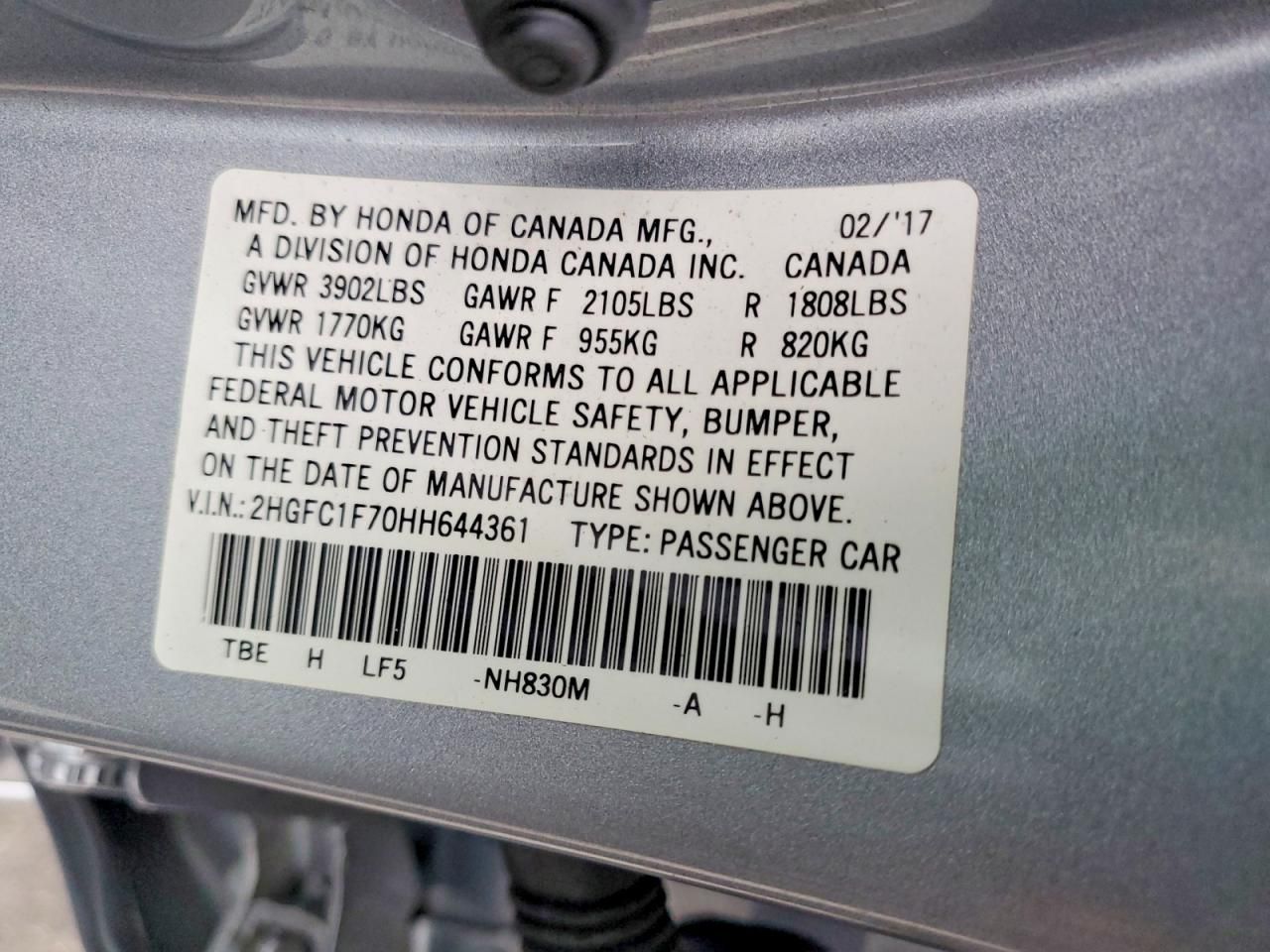 2017 Honda Civic exl