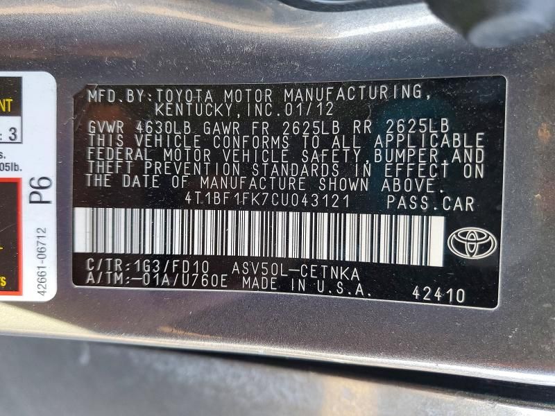 2012 Toyota Camry Base