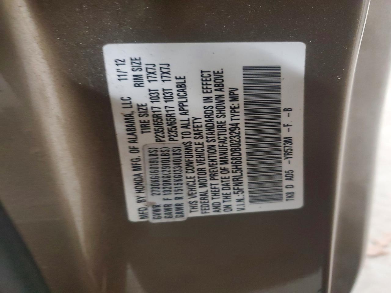 2013 Honda Odyssey exl