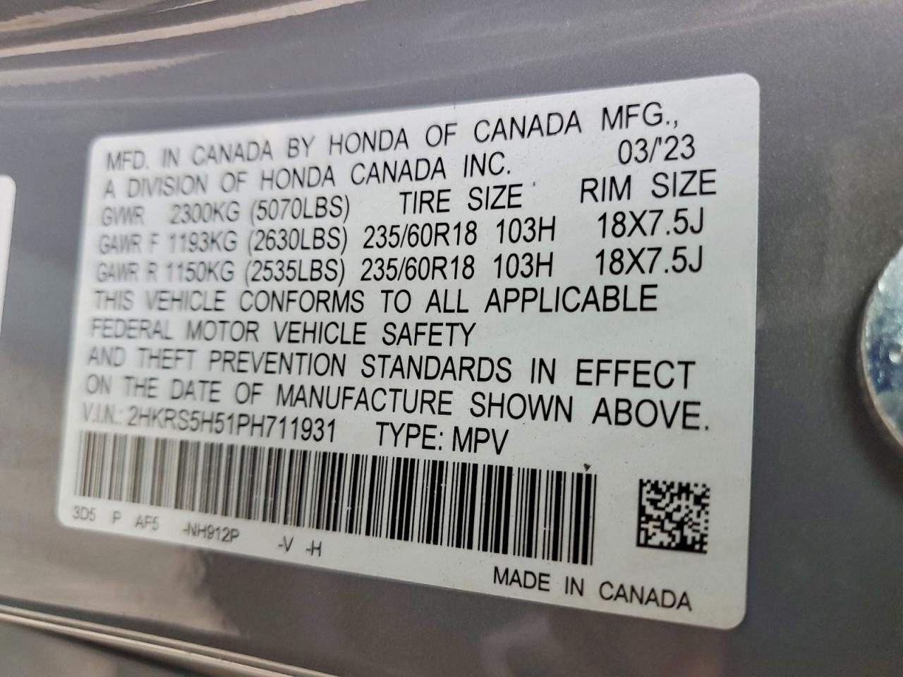 2023 Honda Cr-v Sport