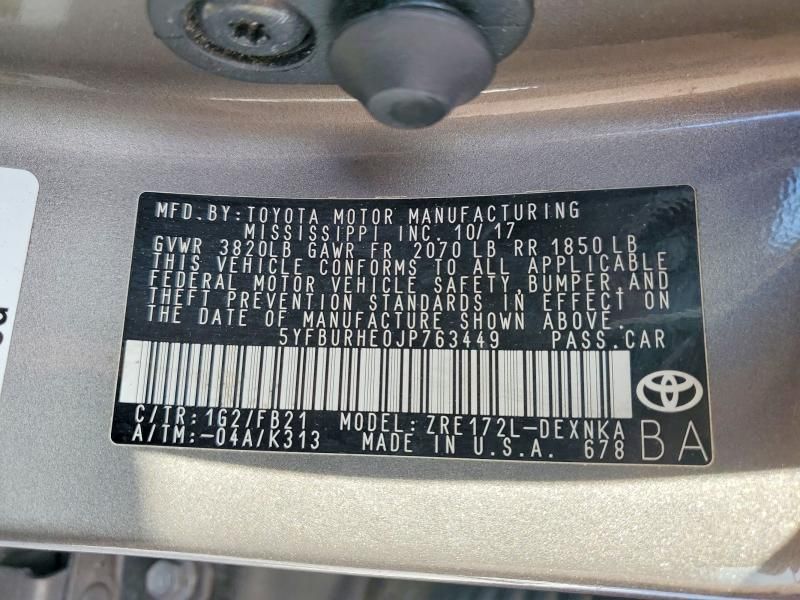 2018 Toyota Corolla l