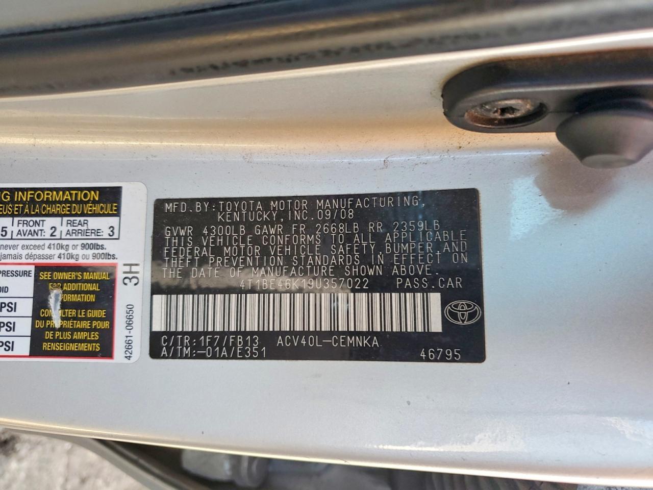 2009 Toyota Camry Base