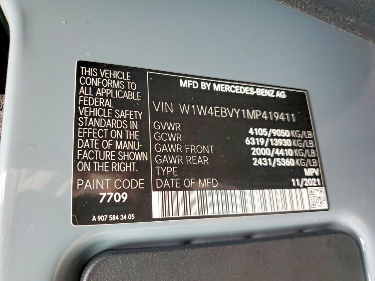 2021 Mercedes-Benz Sprinter 2500