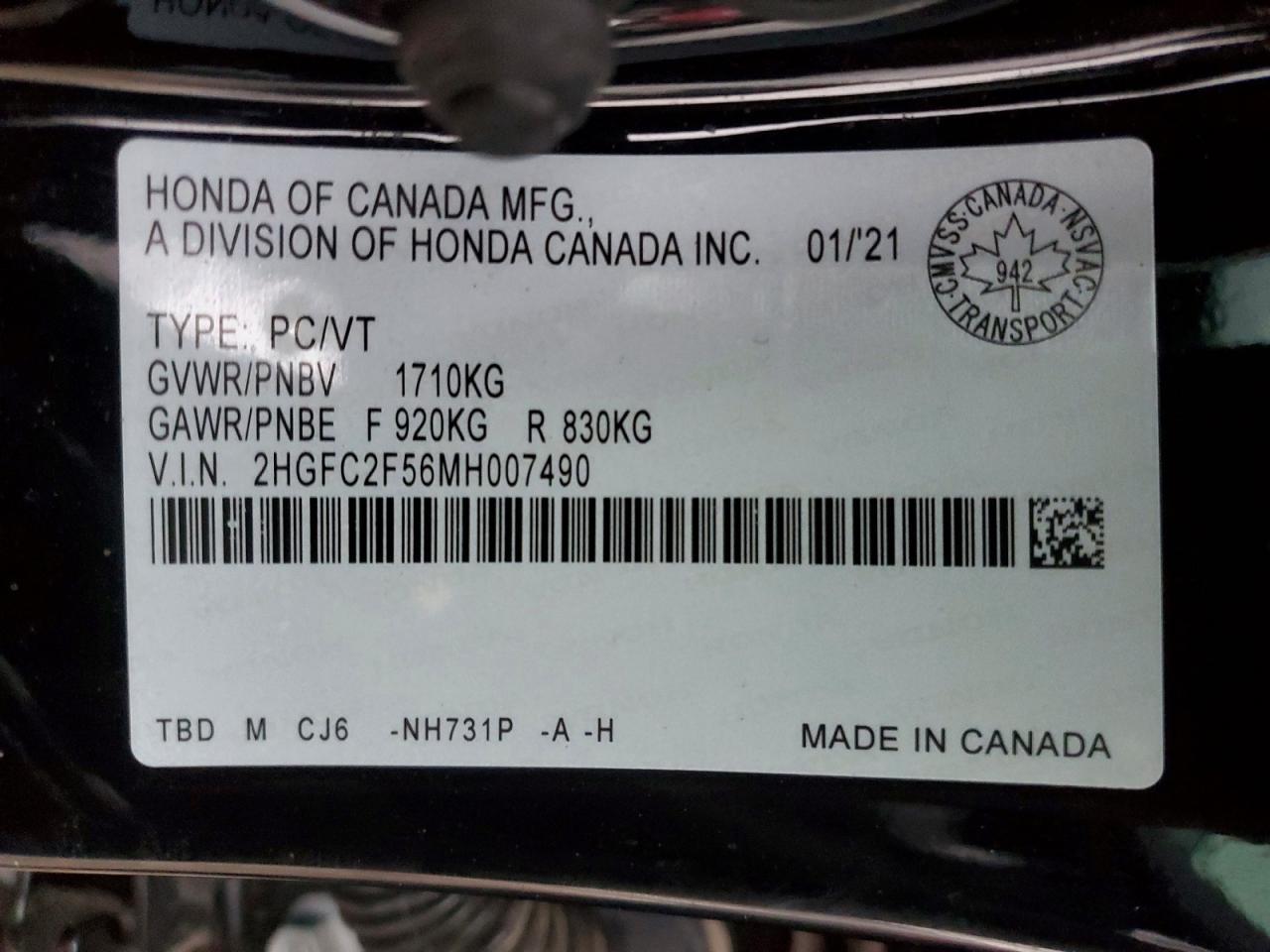 2021 Honda Civic lx
