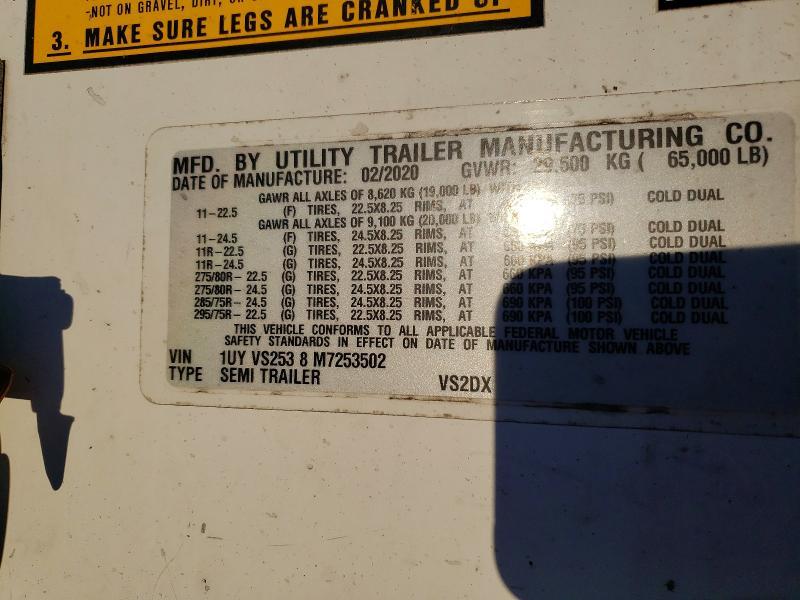2022 Utility VS2DX DRY Van Trailer