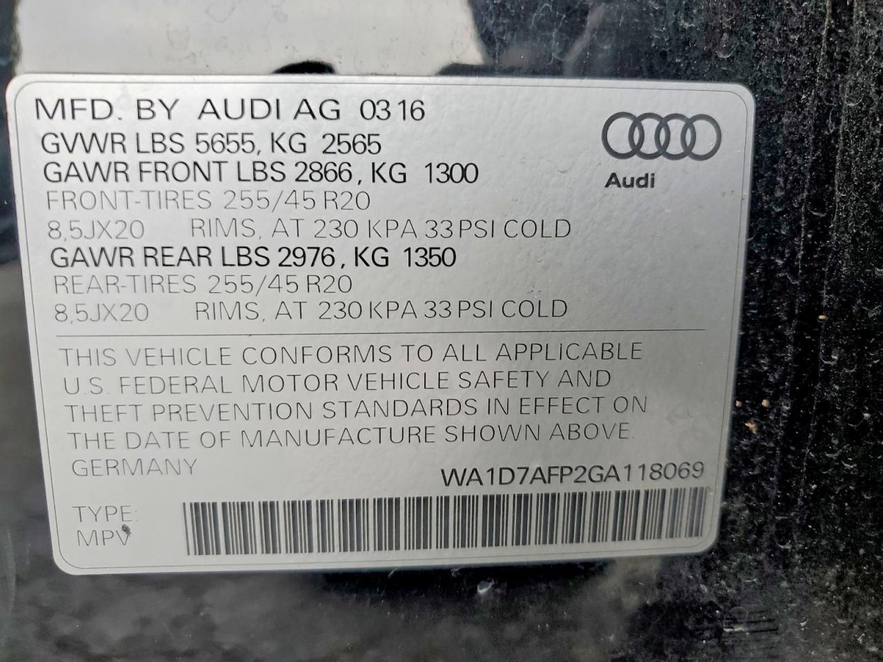 2016 Audi Q5 Premium Plus S-line