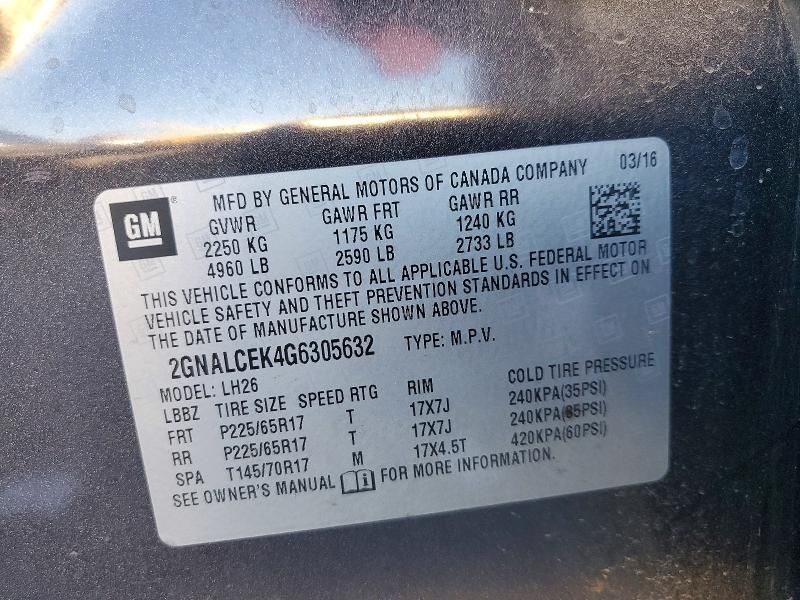 2016 Chevrolet Equinox lt