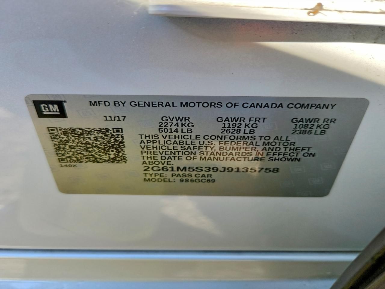 2018 Cadillac Xts Luxury