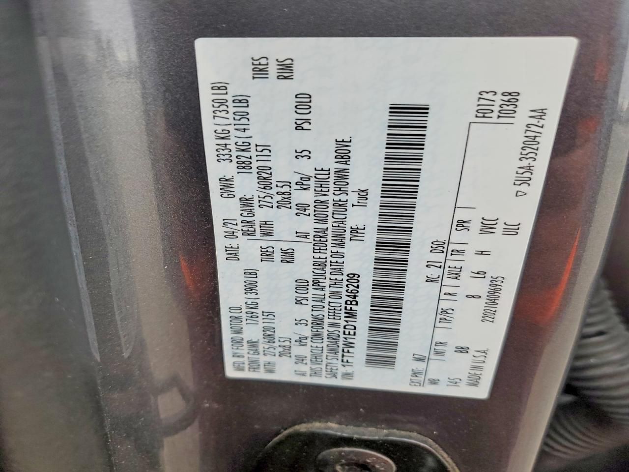 2021 Ford F150 Supercrew