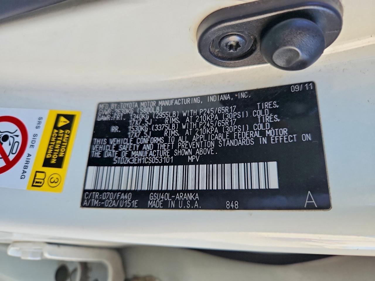 2012 Toyota Highlander Base