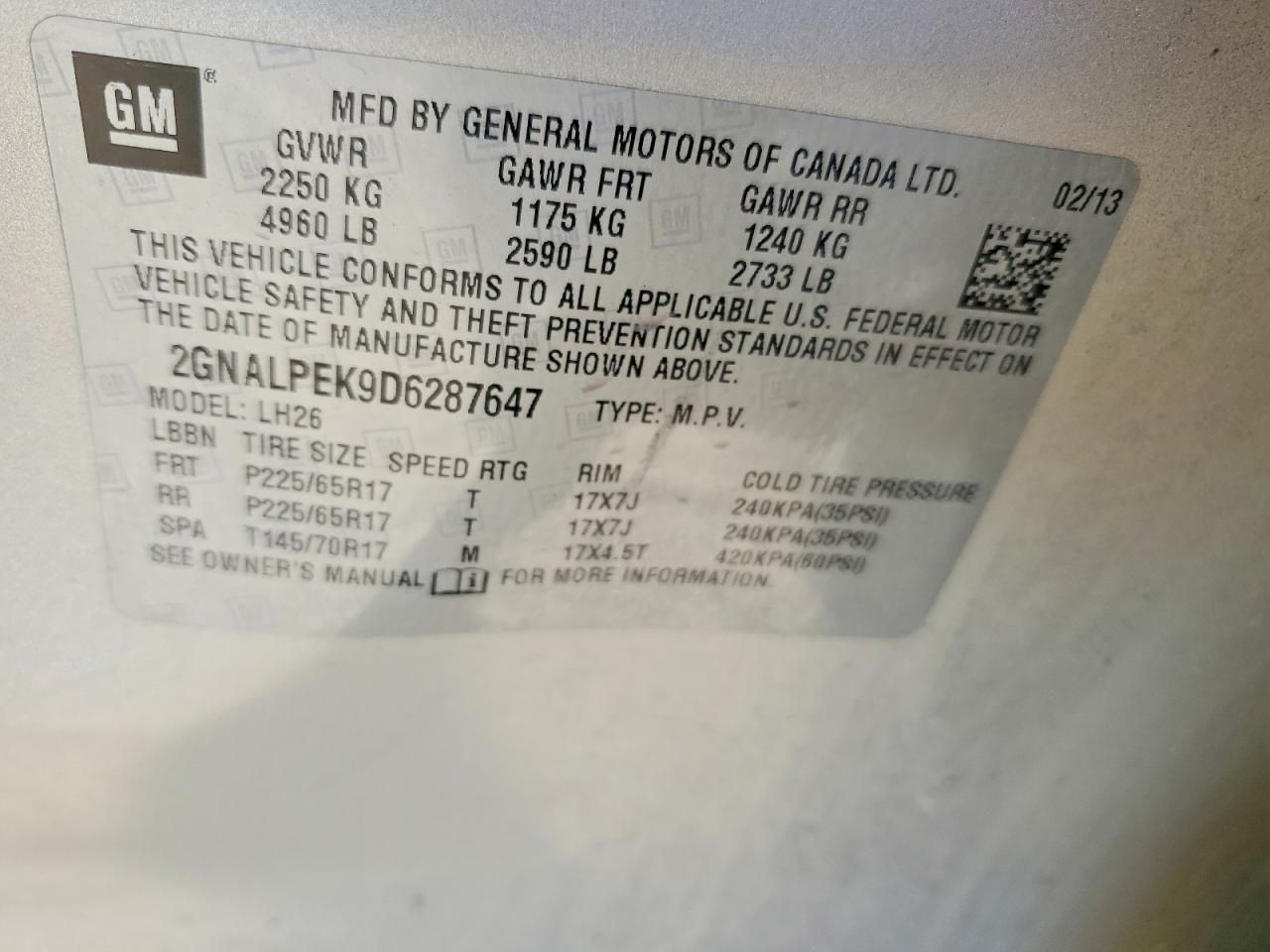 2013 Chevrolet Equinox lt