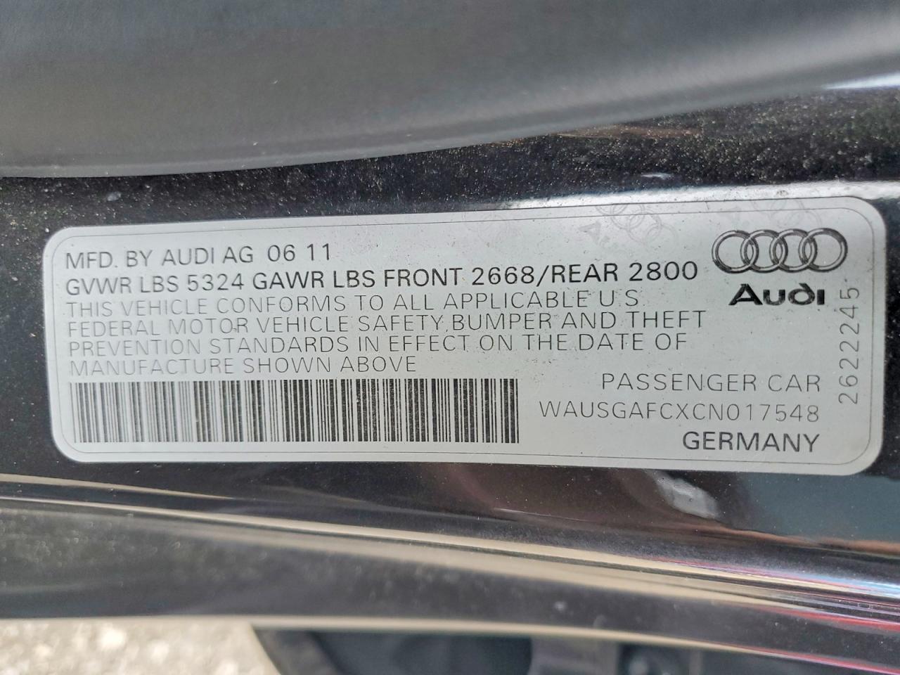 2012 Audi A7 Prestige