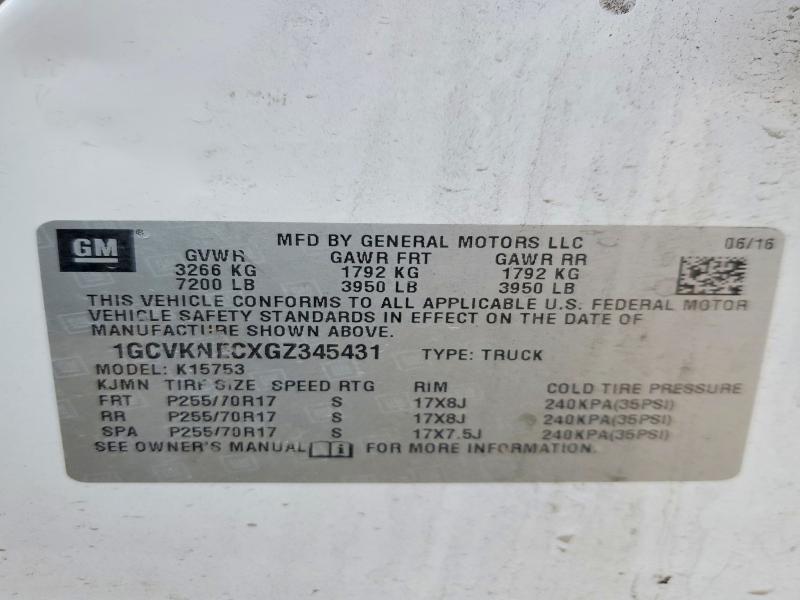 2016 Chevrolet Silverado K1500