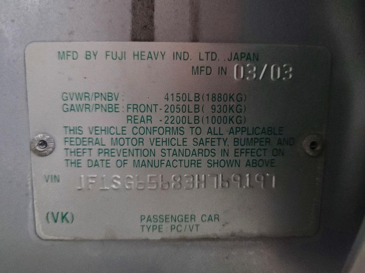 2003 Subaru Forester 2.5xs