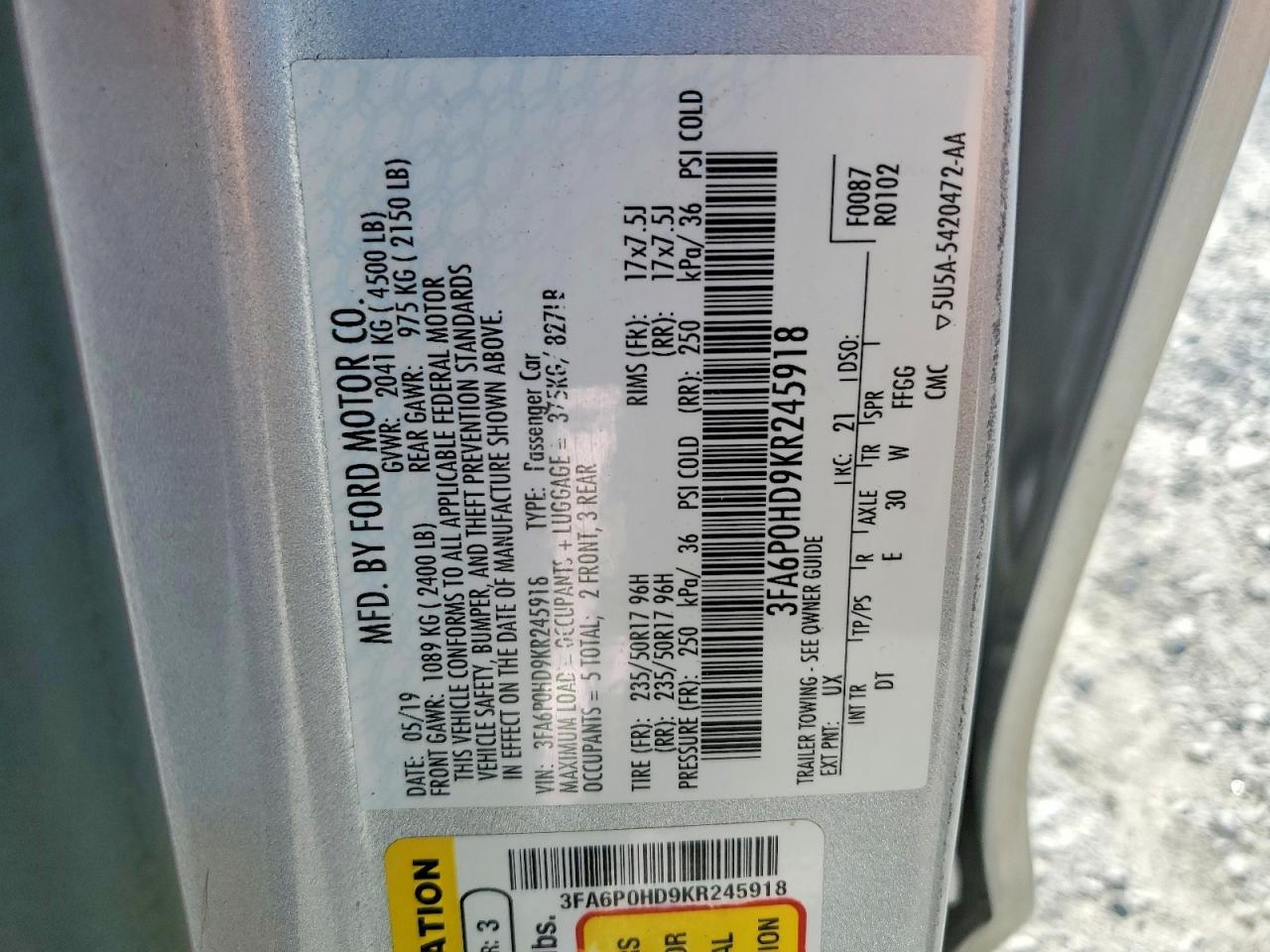2019 Ford Fusion se