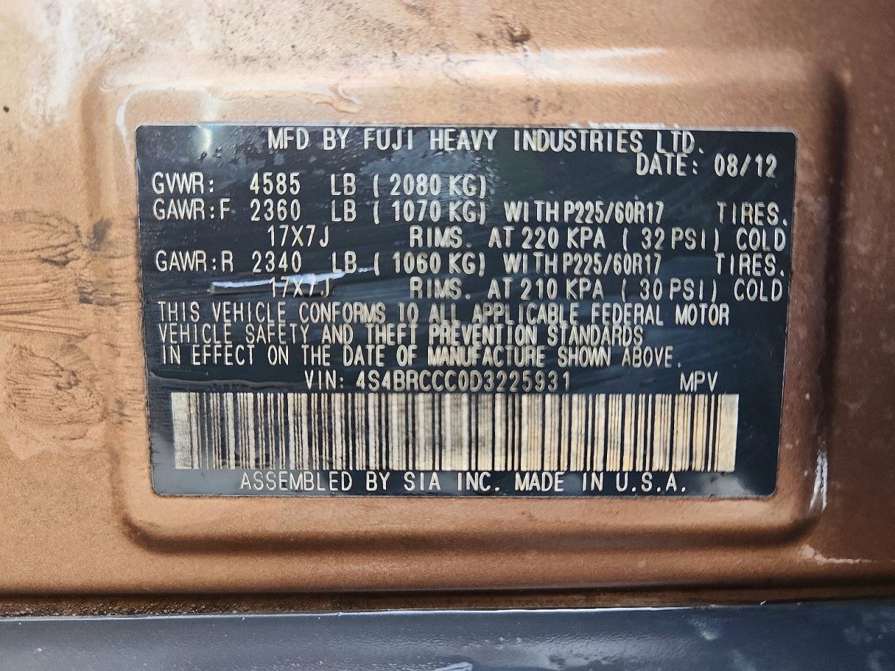2013 Subaru Outback 2.5i Premium