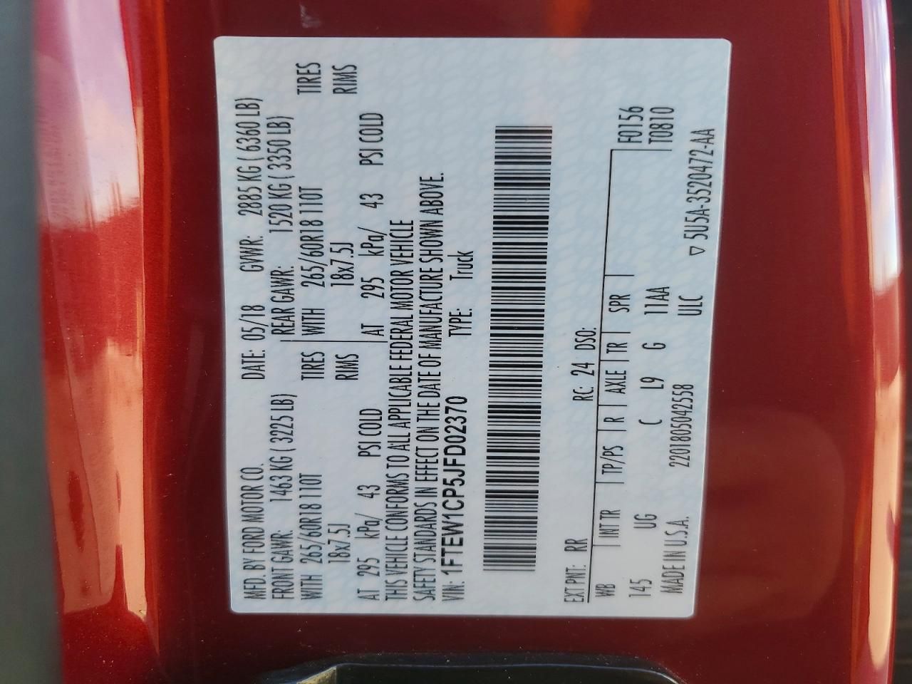 2018 Ford F150 Supercrew