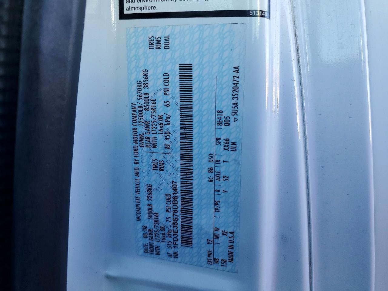 2008 Ford Econoline E350 Super Duty Cutaway Van