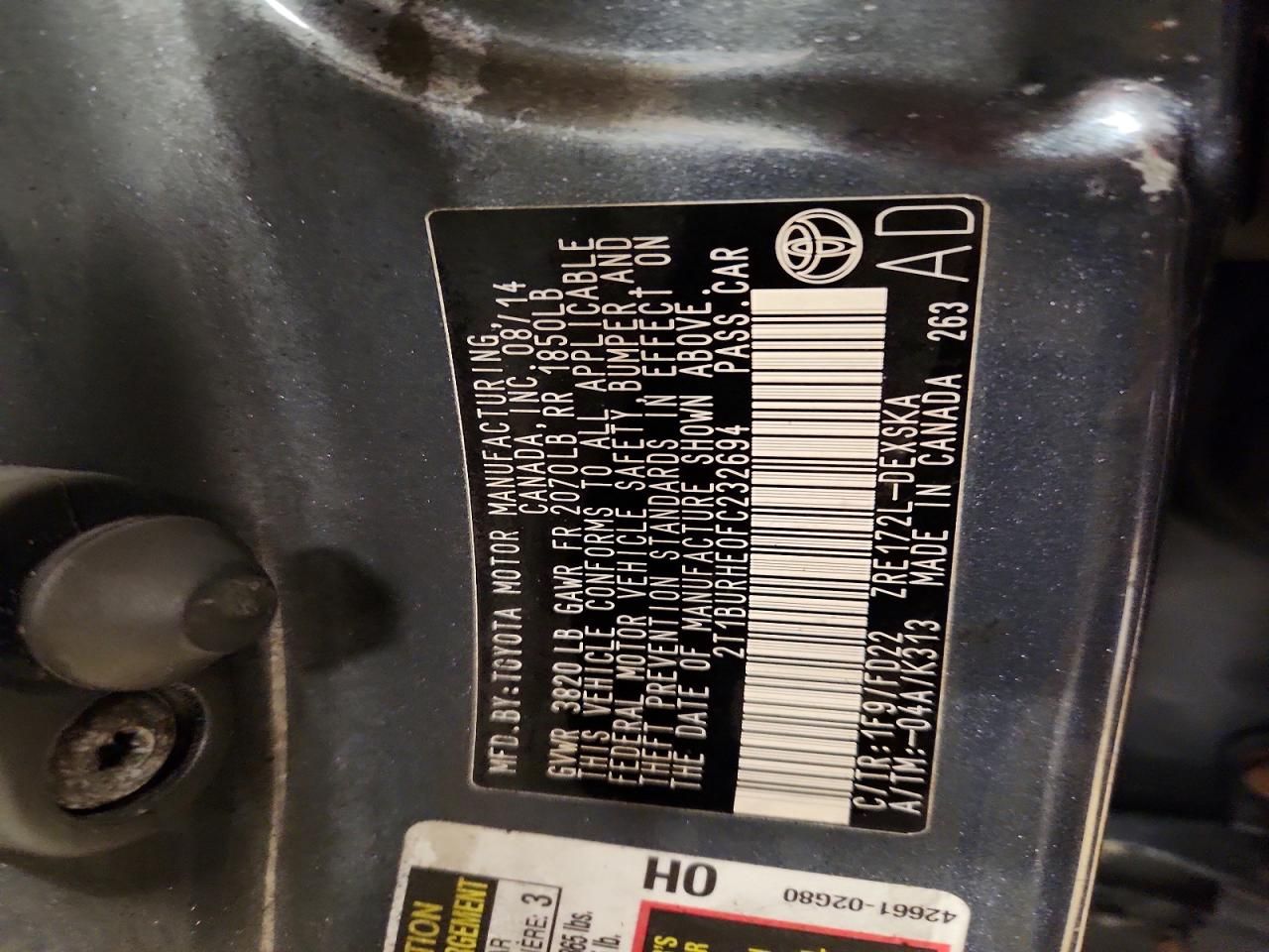 2015 Toyota Corolla l