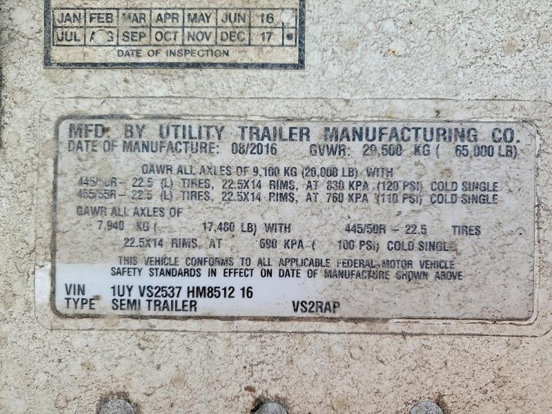 2017 Utility VS2RAP Refrigerated Van Trailer