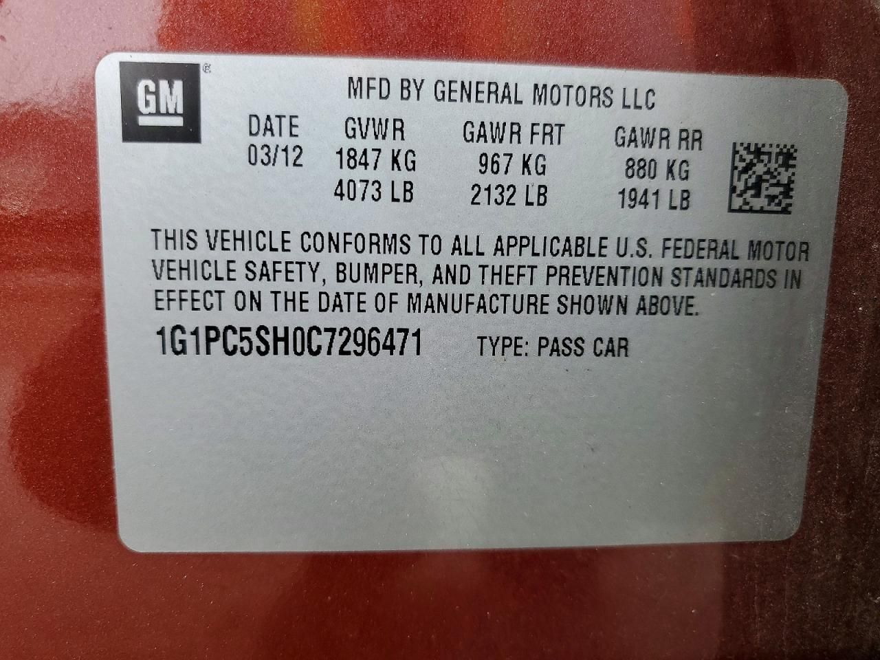 2012 Chevrolet Cruze ls