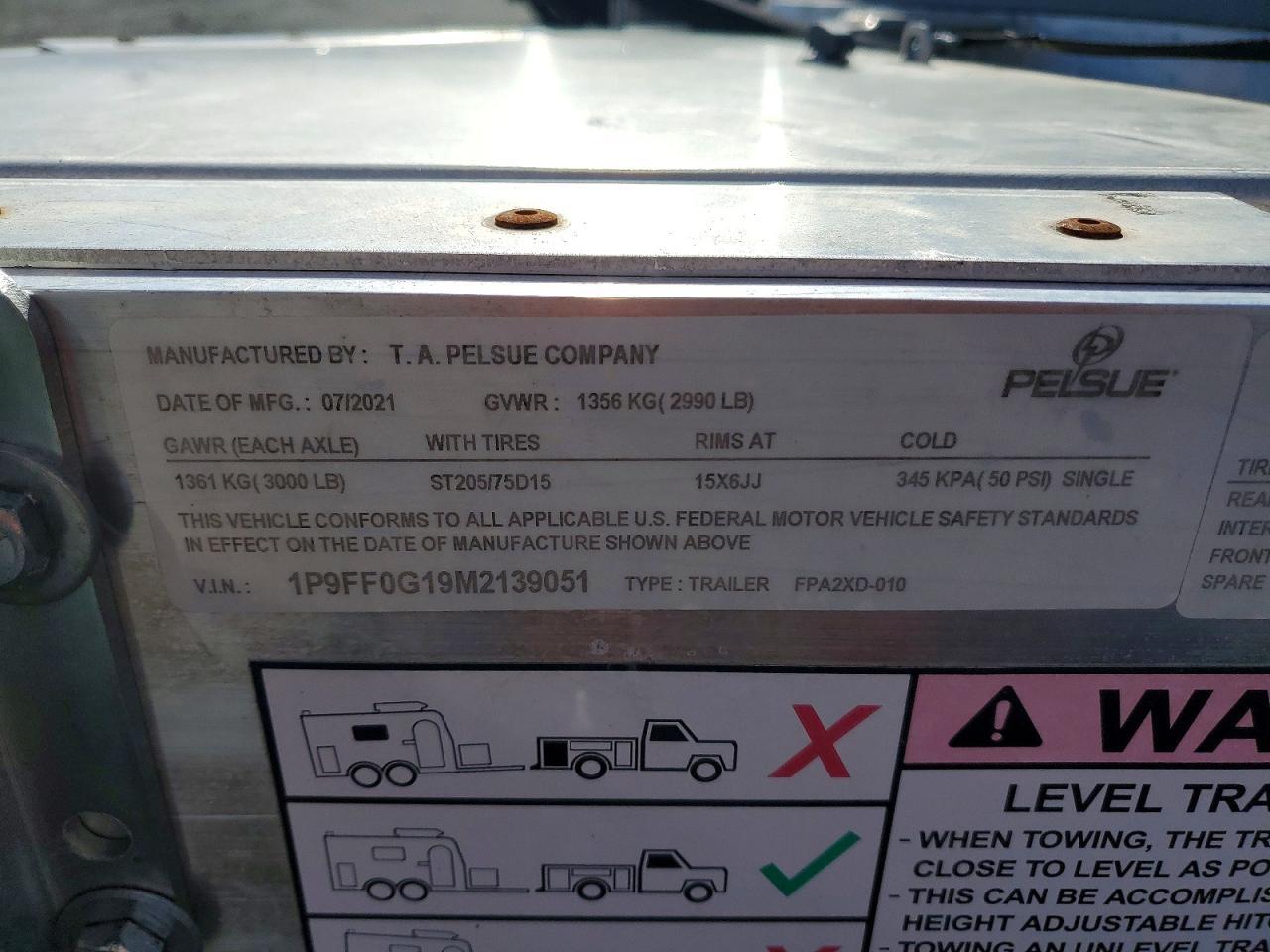 2021 Pelsue FPA2XD-010 Fiber Optic Splicing Trailer
