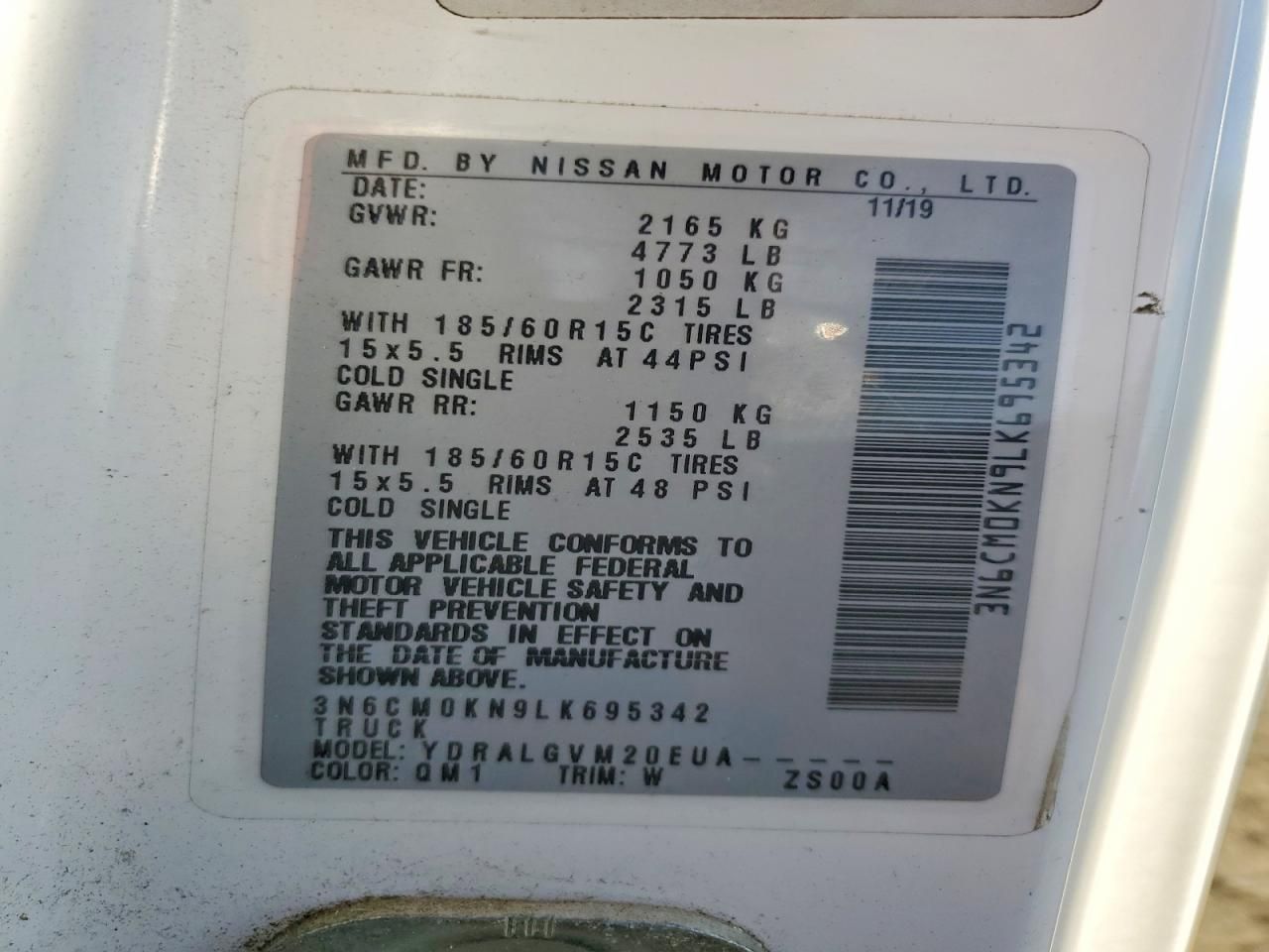 2020 Nissan NV200 2.5S