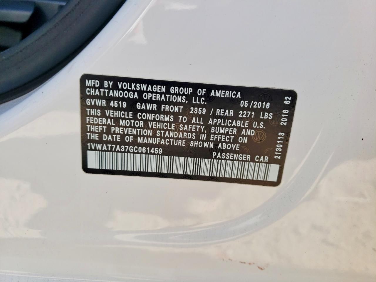 2016 Volkswagen Passat s