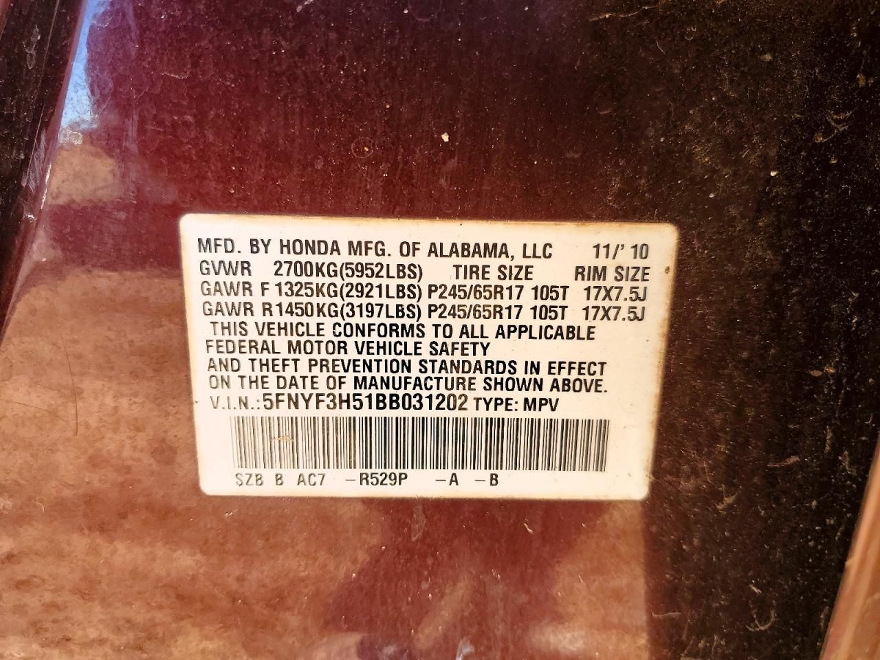 2011 Honda Pilot exl