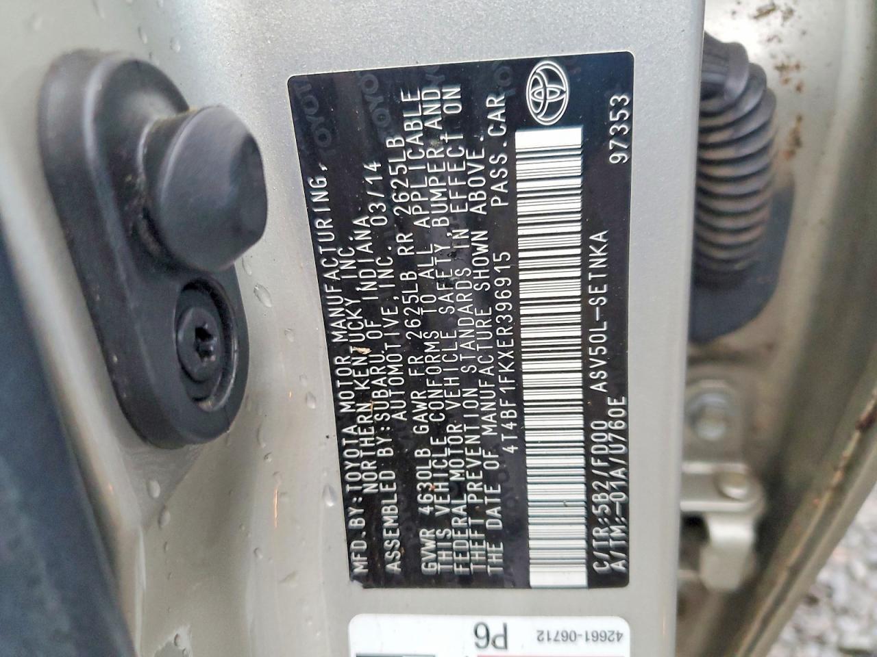 2014 Toyota Camry le