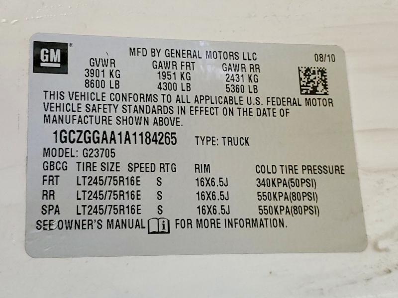 2010 Chevrolet Express G2500 Utility / Service Van