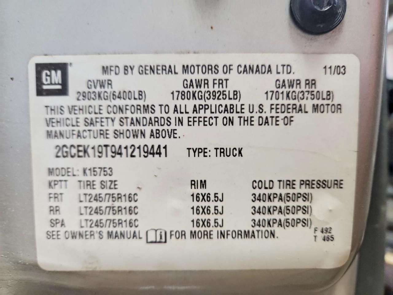 2004 Chevrolet Silverado K1500