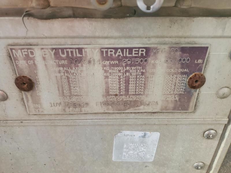 2015 Utility VS2RA Refrigerated Van Trailer