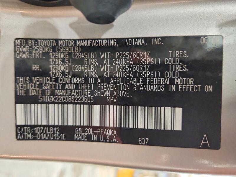 2008 Toyota Sienna xle