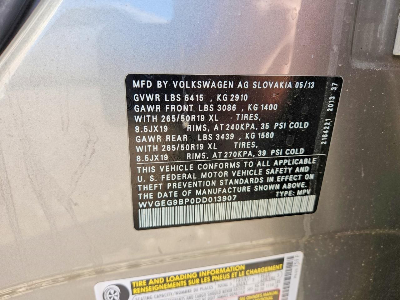 2013 Volkswagen Touareg Hybrid