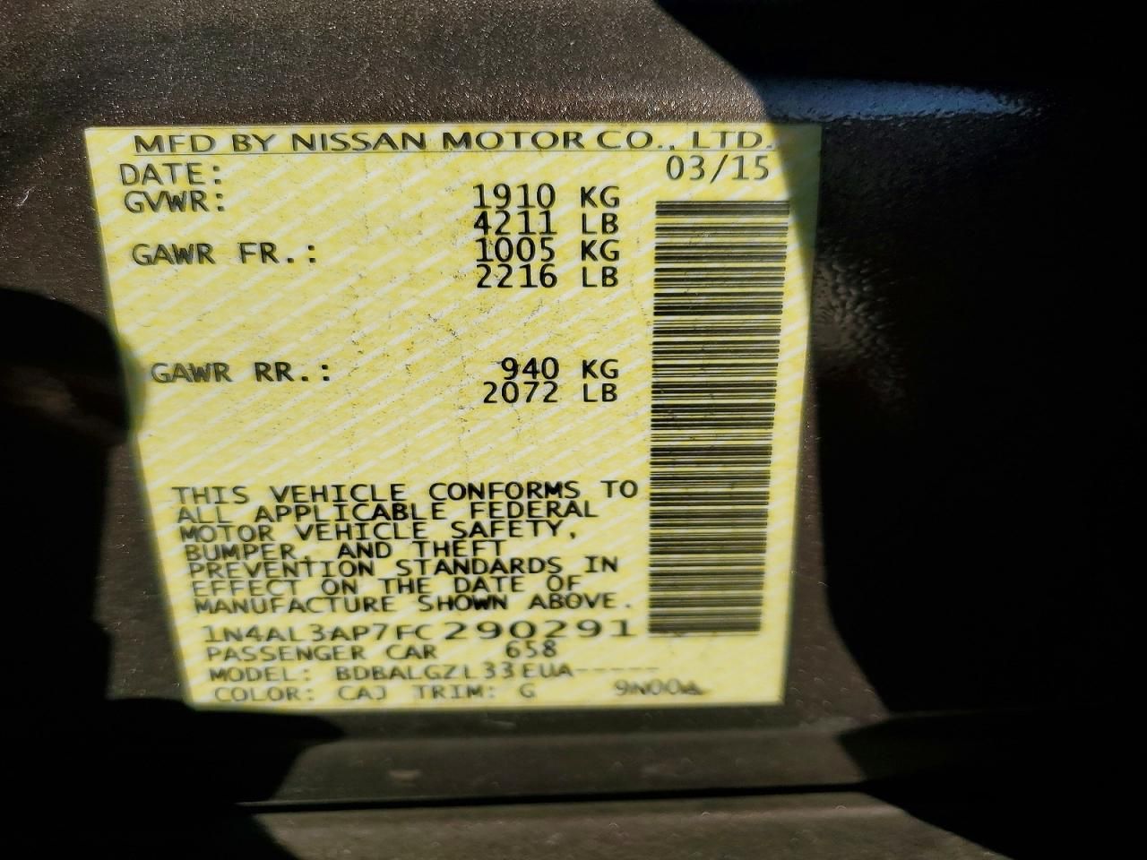 2015 Nissan Altima 2.5