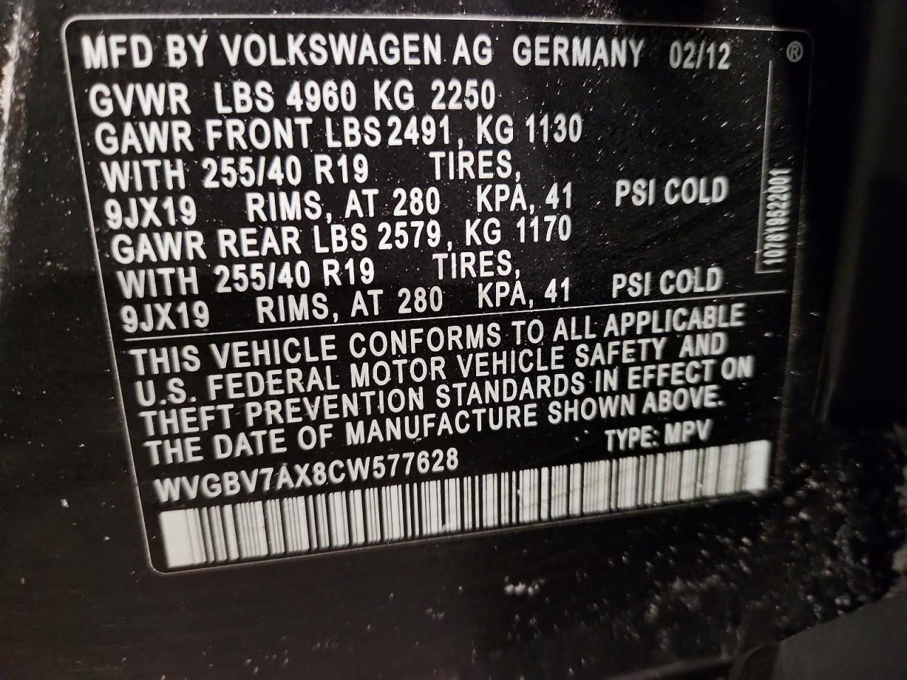 2012 Volkswagen Tiguan s