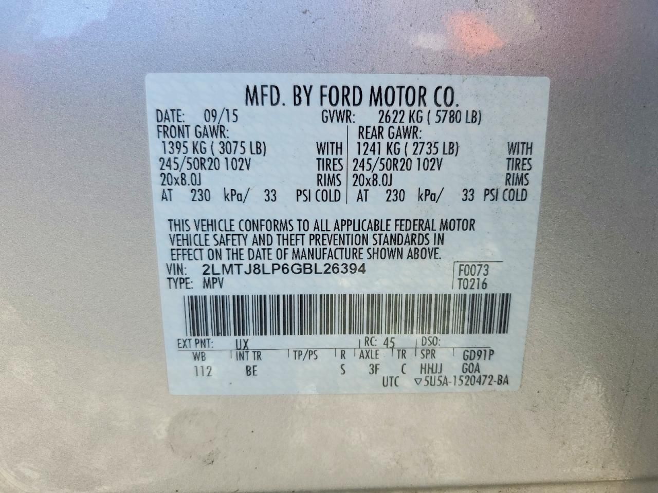 2016 Lincoln Mkx Reserve